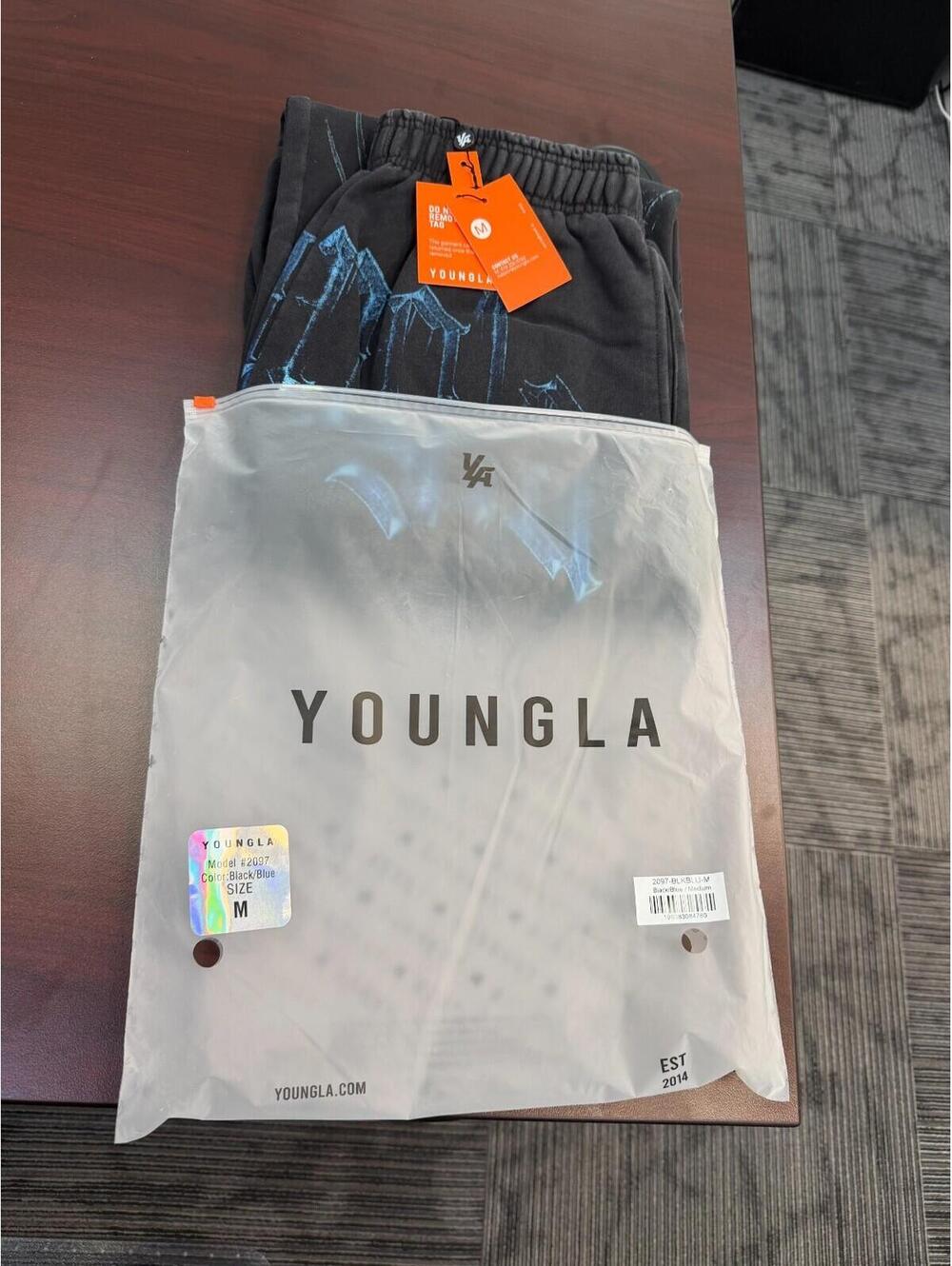 YoungLa- Mens Medium- Black/Blue - 2097 - YLA x Axel - Spartan Sweats- In Hand! - Picture 2 of 7